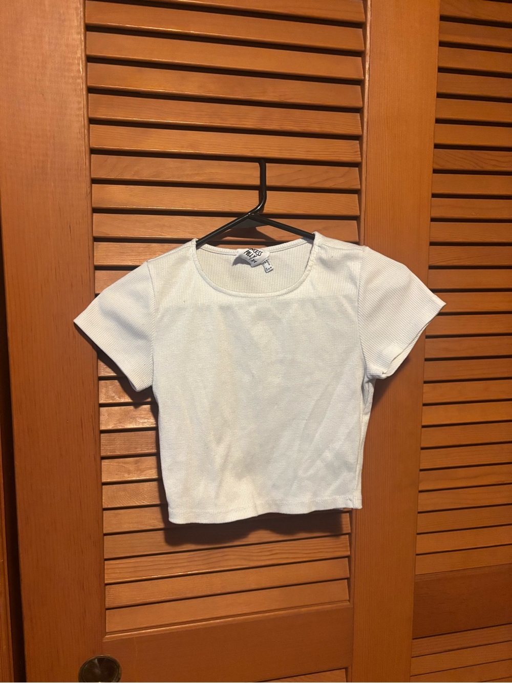 Princess Polly White Ribbed Crop Top